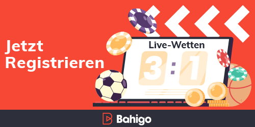 bahigo-einfache-anmeldung Registrierung Bildschirm mit Live Anzeige und Sportsymbolen
