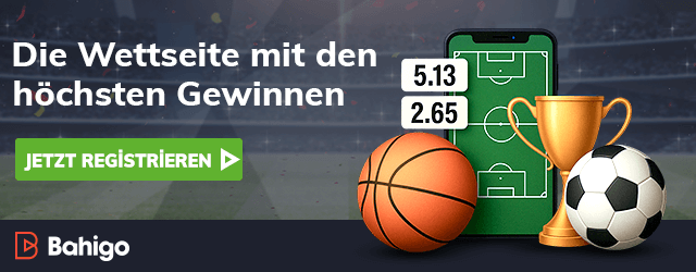 Sportwetten Anzeige mit Basketball Pokal und Spielfeld Grafik